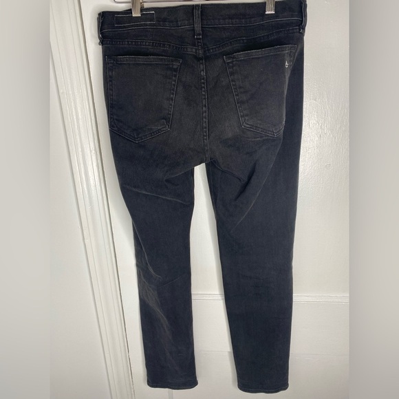RAG & BONE Boyfriend Distressed Black Denim Jeans - Picture 4 of 8